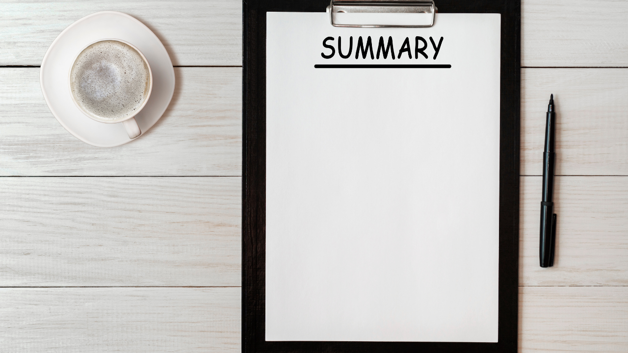 SUMMARYと書かれたボード