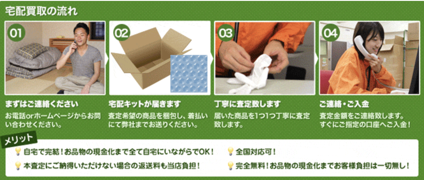 宅配での買取方法 説明画像
