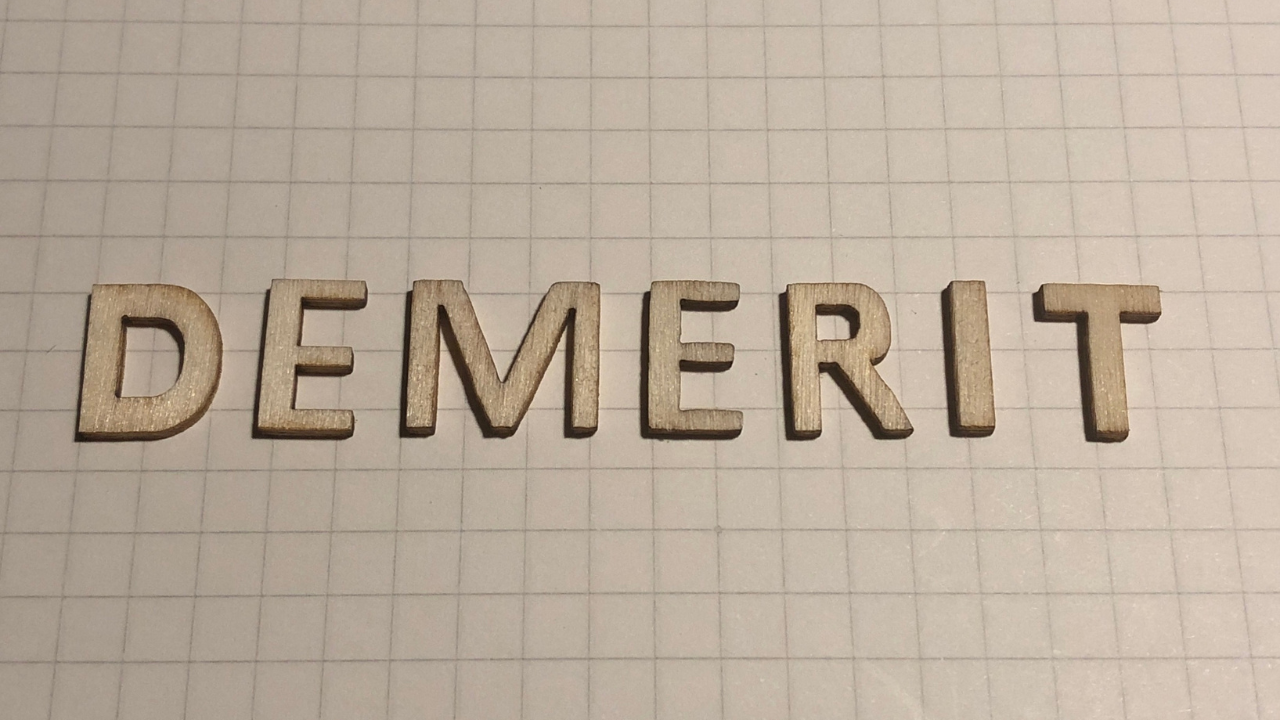 デメリットの文字