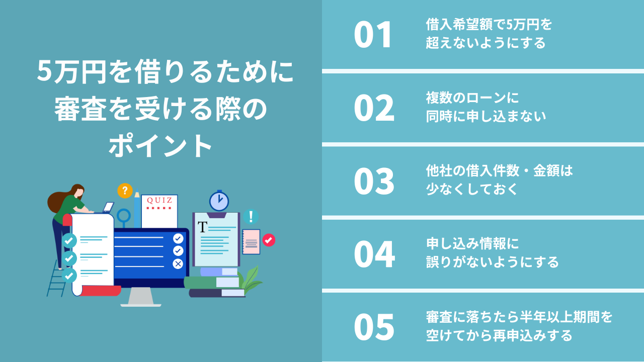 5万円借りるために審査を受ける際のポイント