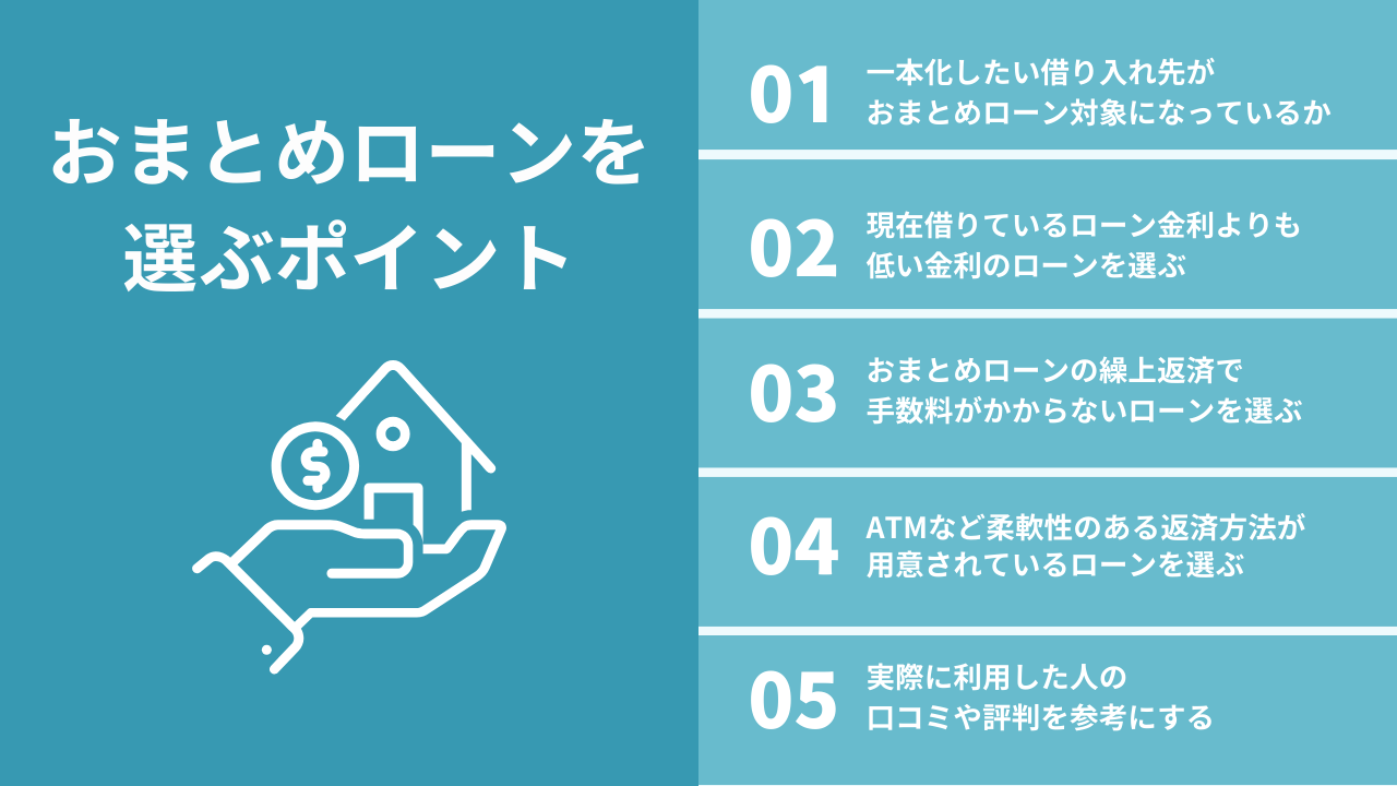 おまとめローンを選ぶポイント