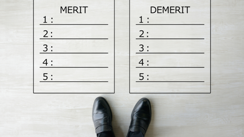 MERIT DEMERIT ノート